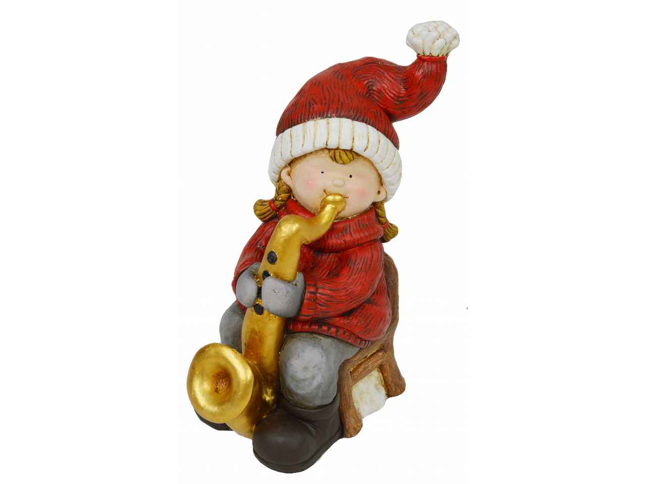 Bambina che suona sax nym-2024 cm. 25x15x39