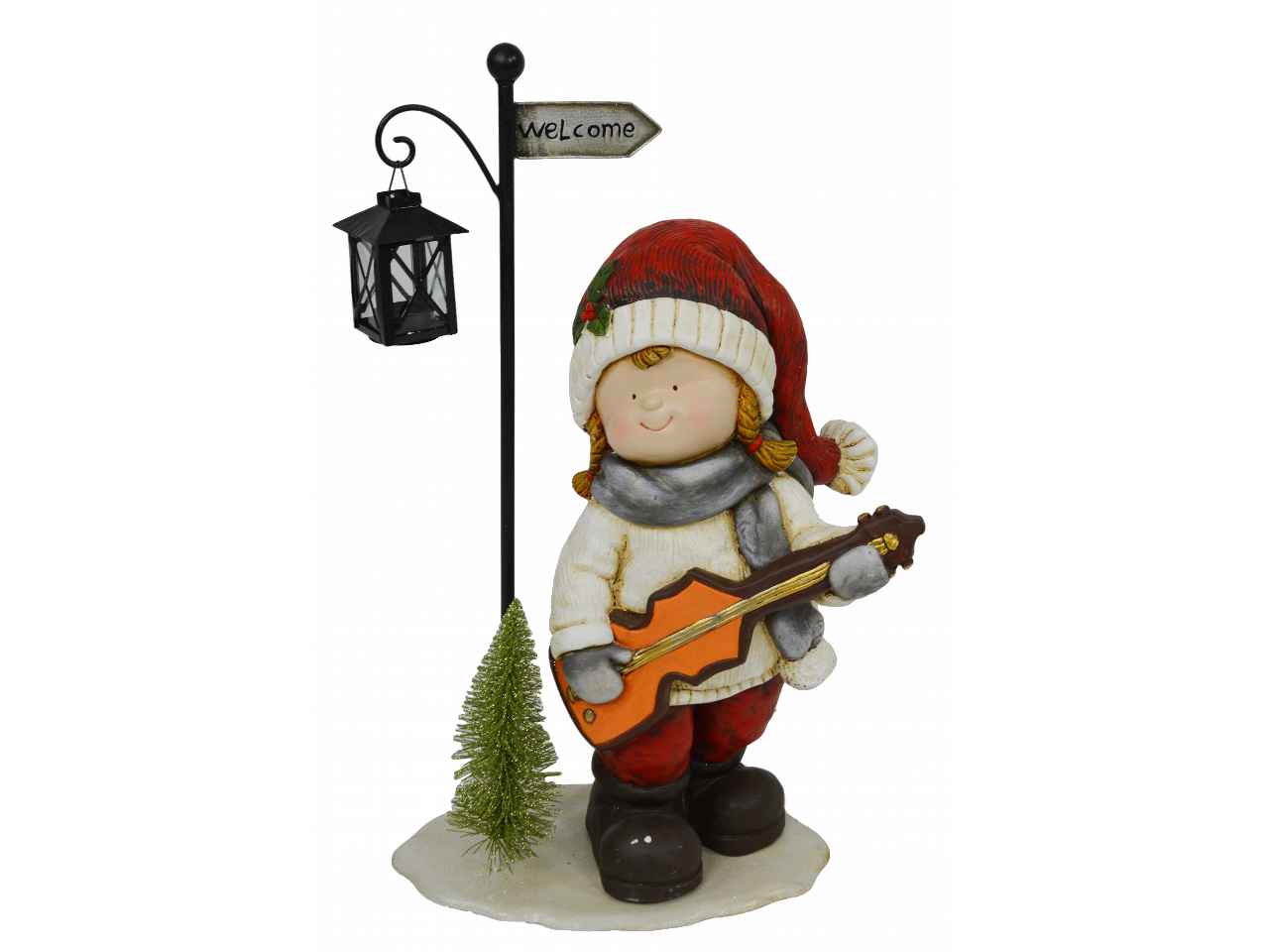 Bambina che suona chitarra nym-2027 cm.35x26x60
