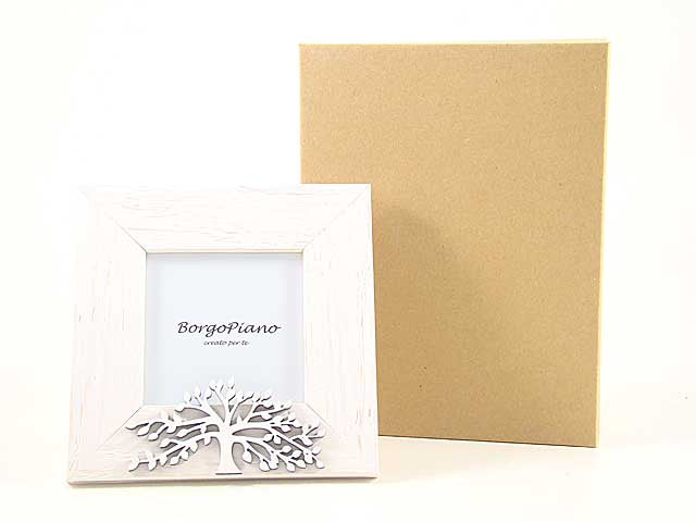 Porta foto albero bianco 10x10cm ma3466