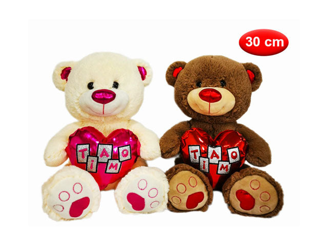 peluche orsetto c/cuore 30cm