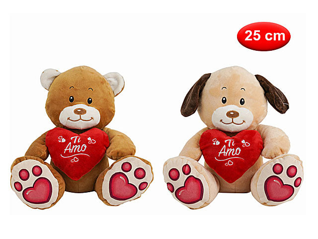 peluche orsetto c/cuore 25cm