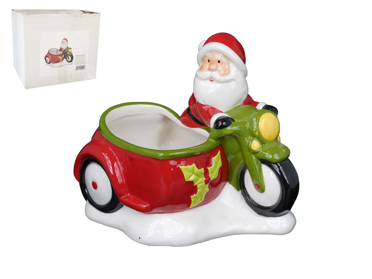 Contenitore decorativo natalizio sidecar