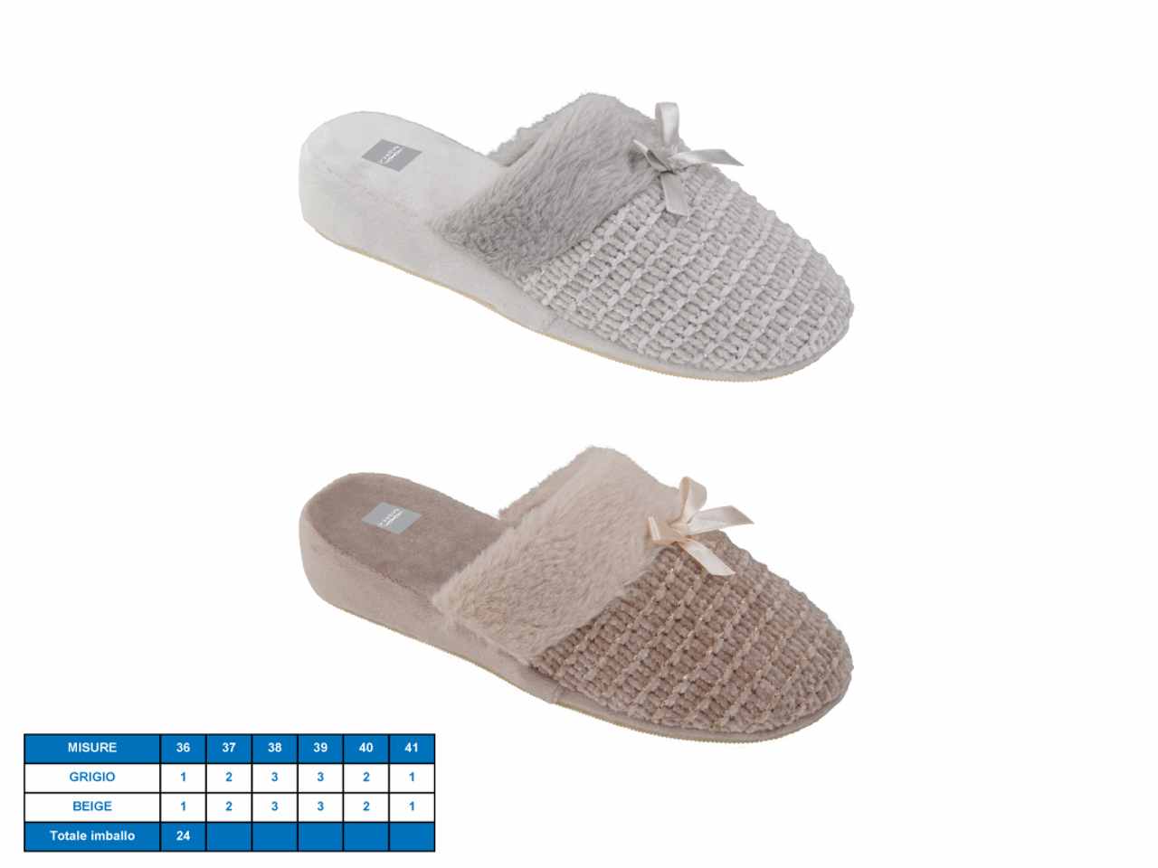 Pantofola da donna modello bernina taglie 36-41