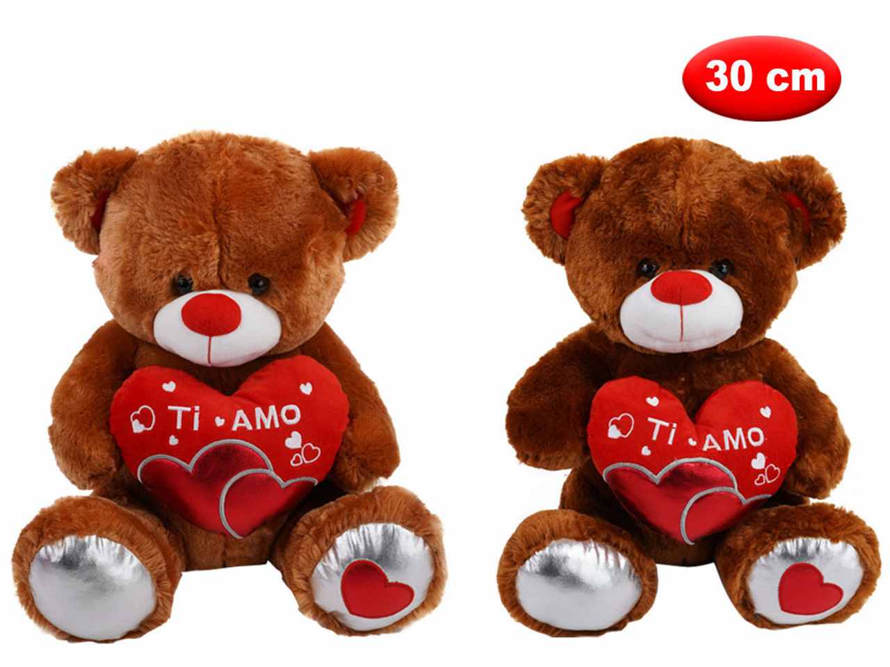 PELUCHE ORSO CON CUORE E SCRITTA TI AMO 30CM