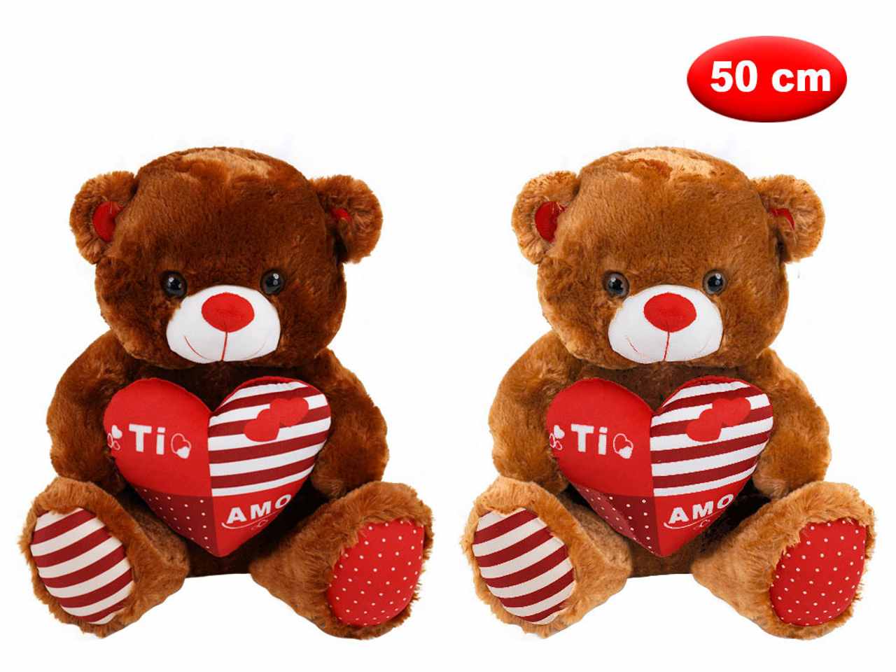 PELUCHE ORSO CON CUORE E SCRITTA TI AMO 50CM