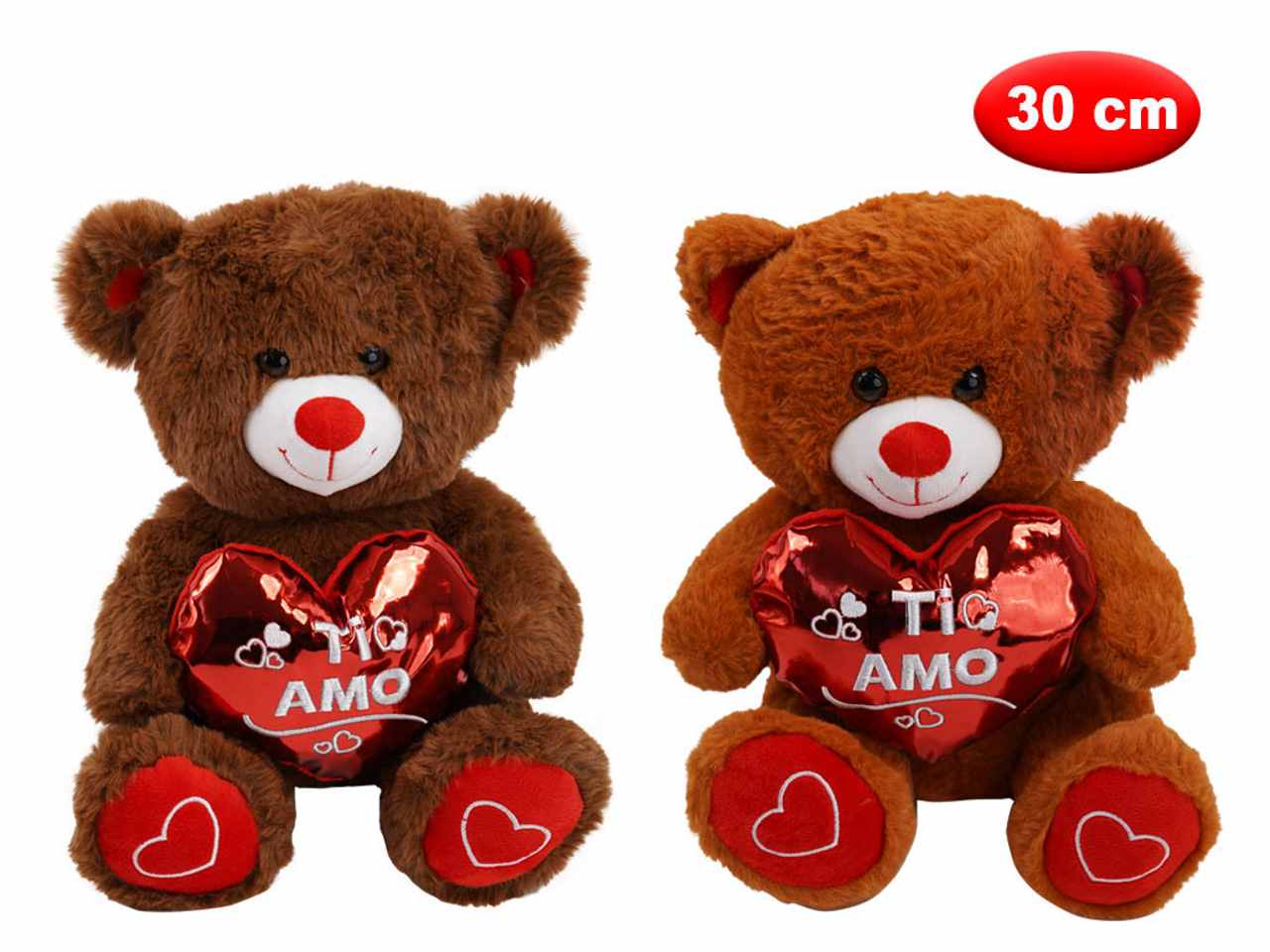 PELUCHE ORSO CON CUORE E SCRITTA TI AMO 30CM