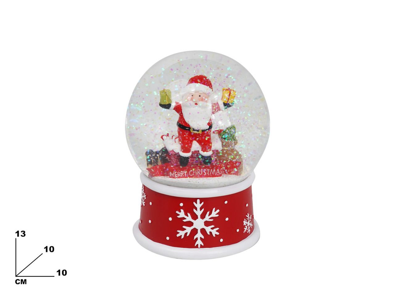 Carillon ampolla natalizia con babbo natale misura 13x10x10cm