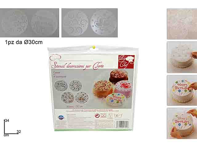 stencil decorazione torta 30cm je003978