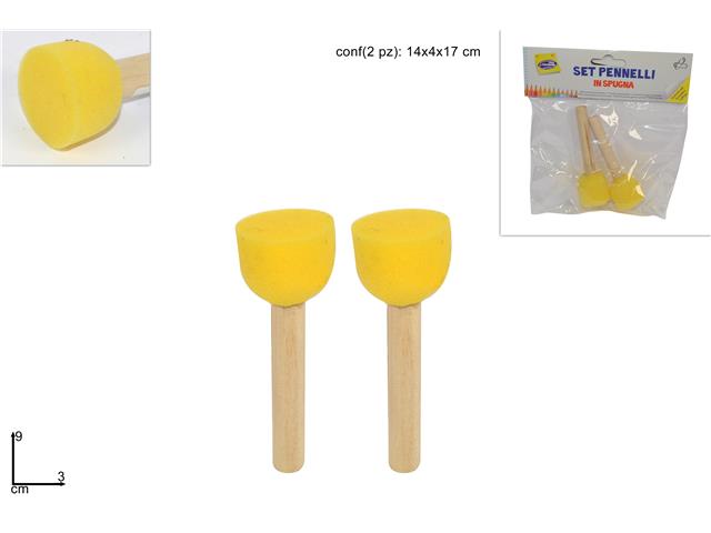 pennelli spugna colore giallo 9x3 cm