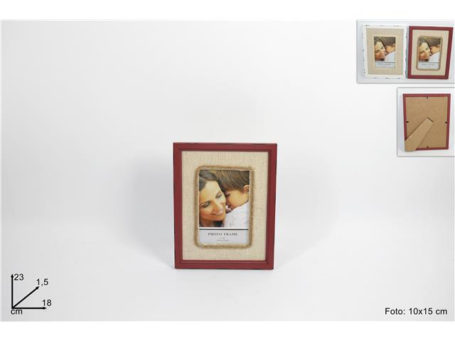 Porta foto legno con juta 10x15cm cm000177