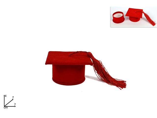 Scatola cappello laurea rosso ro006631