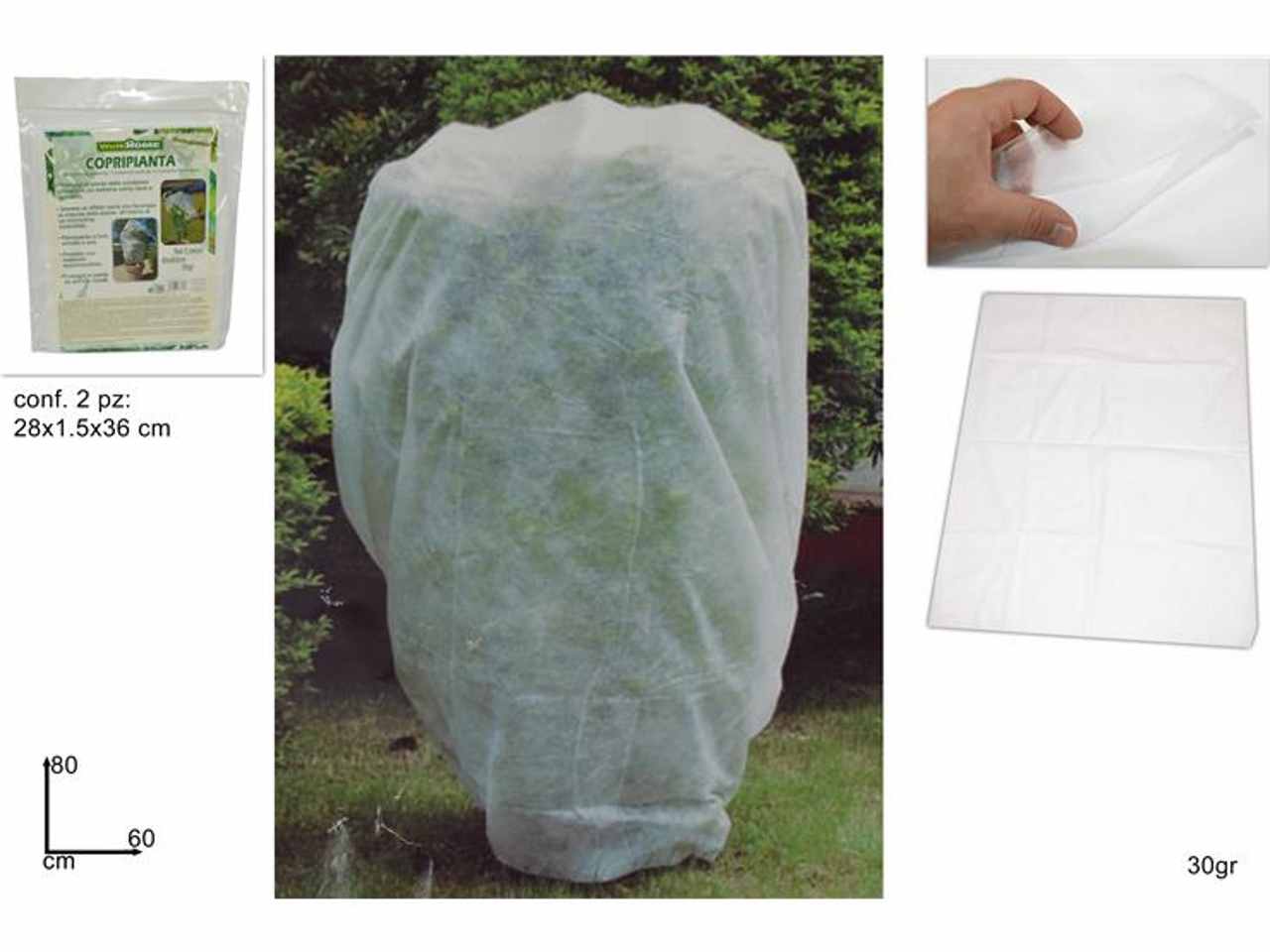 Sacco tnt c.piante 80x60cm 2 pezzi al00476