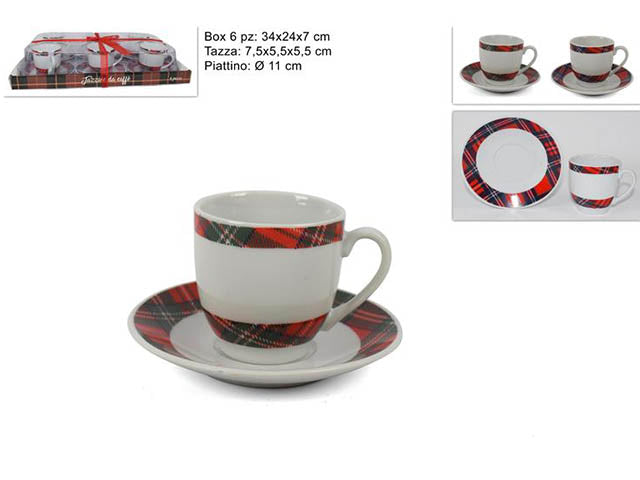 tazzine caffe' 6 pezzi con p cm001222