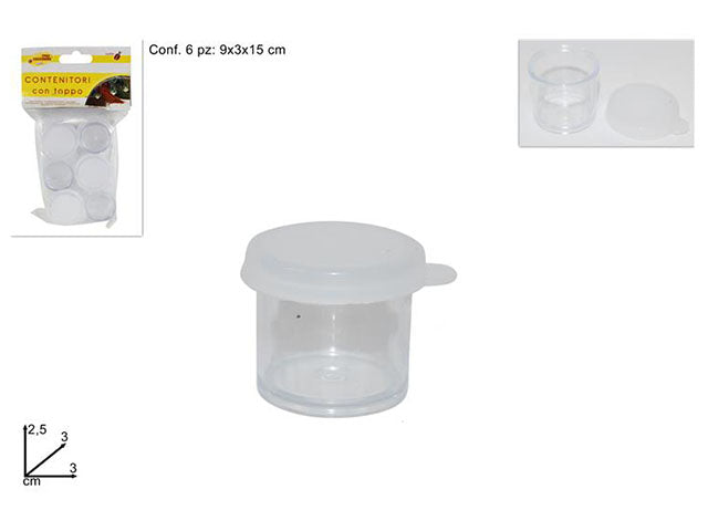 Mini contenitori c/tappo 6pz ln001067