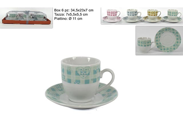 Tazzine caffe' c/p 6 pezzi cm000804