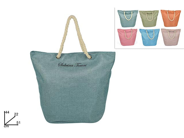borsa spiaggia solid color in juta