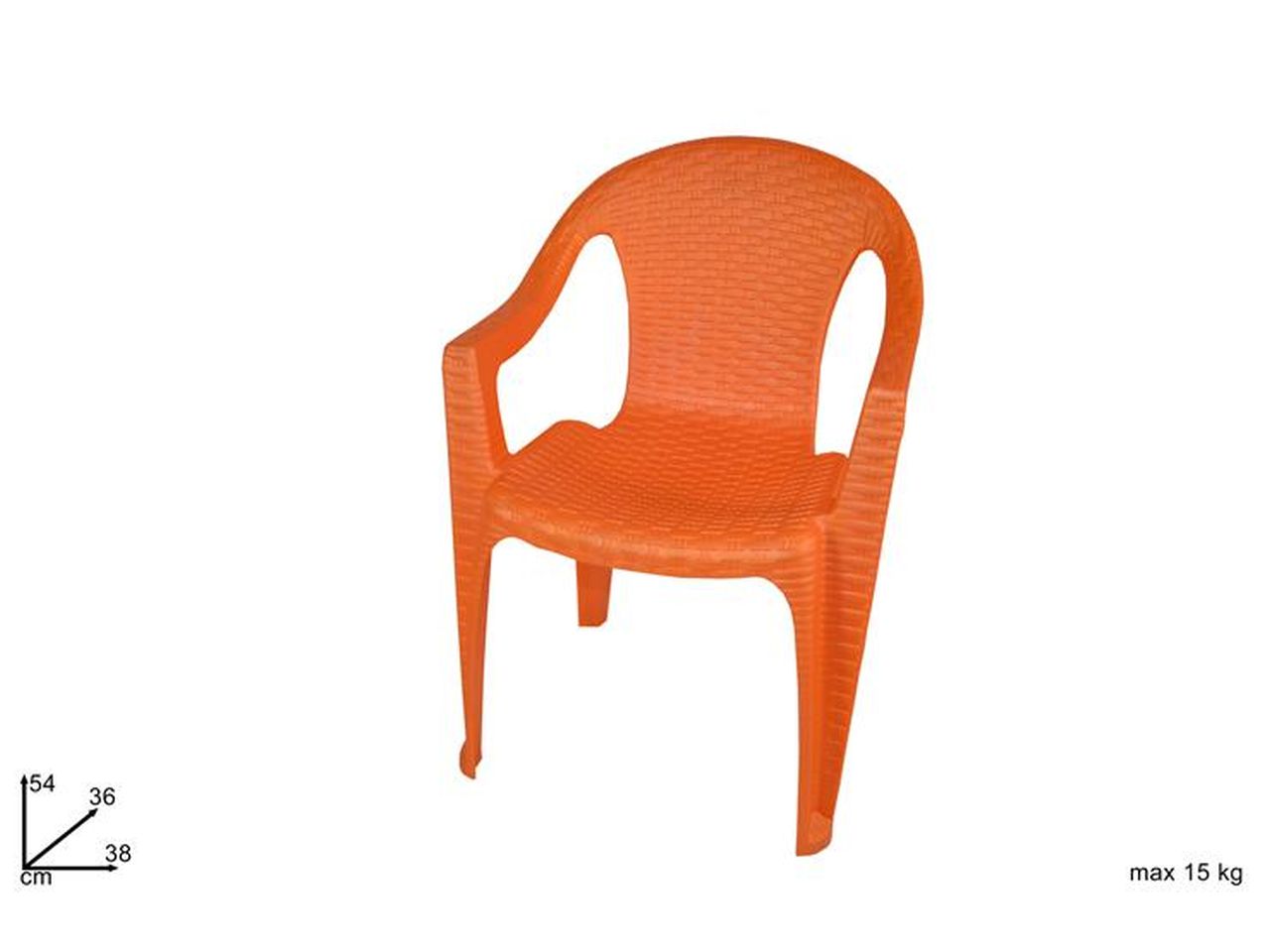 Sediolina per bimbi in plastica rattan arancione