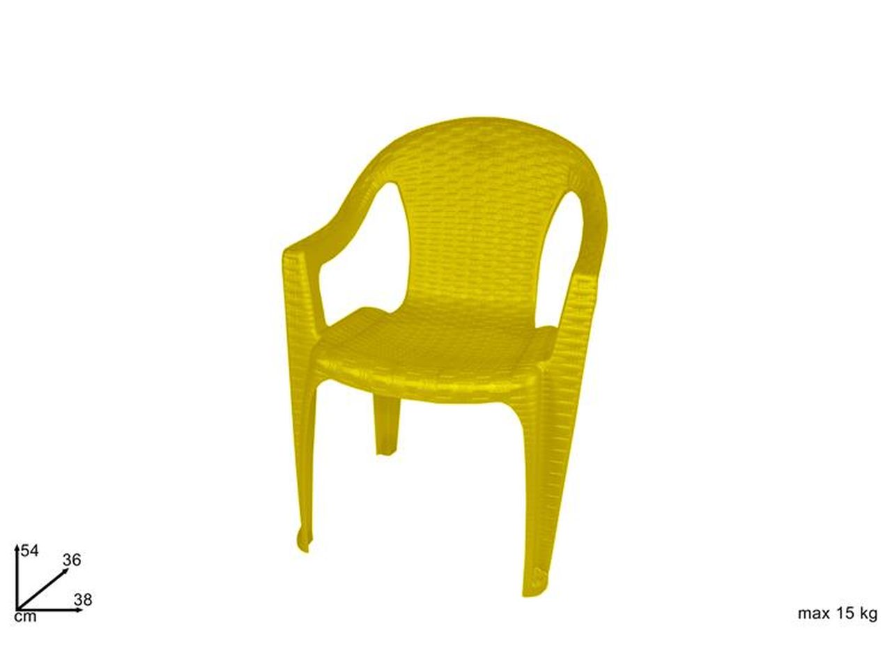 Sediolina per bimbi in plastica rattan gialla