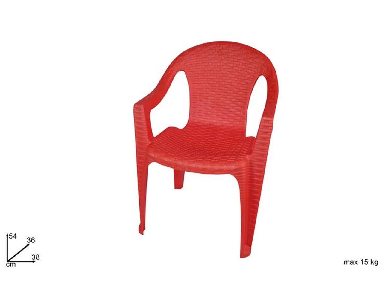 Sediolina per bimbi in plastica rattan rossa