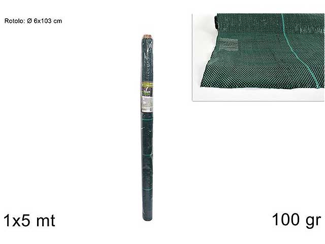 telo plastica rotolo 1x5mt verde al0054