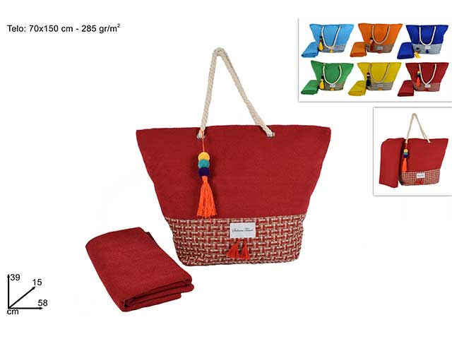borsa spiaggia mare con telo
