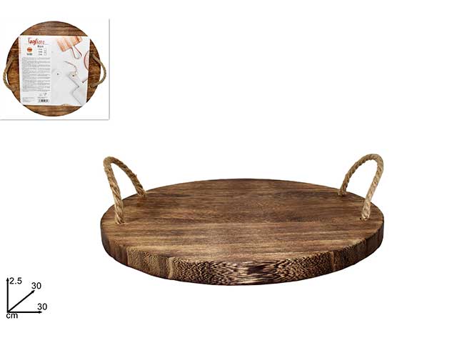 Tagliere tondo legno 30cm gi005074a
