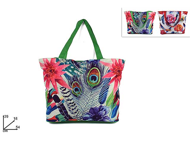 Borsa mare fiori e piume