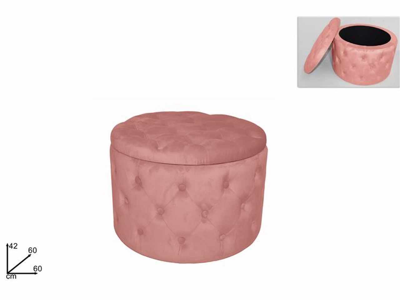Pouf contenitore velluto rosa mi0141015