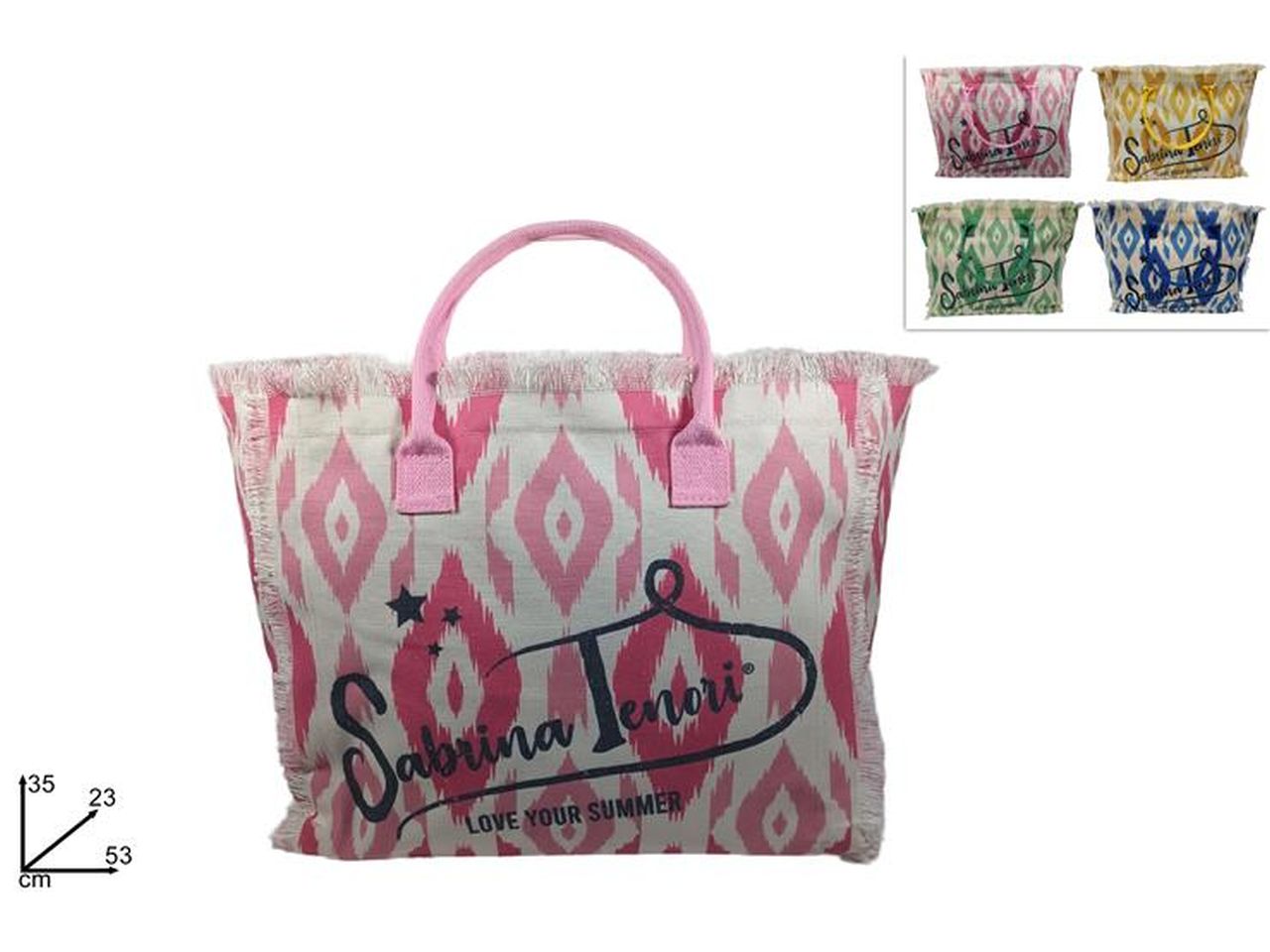 Borsa mare fantasia rombi in 4 colori
