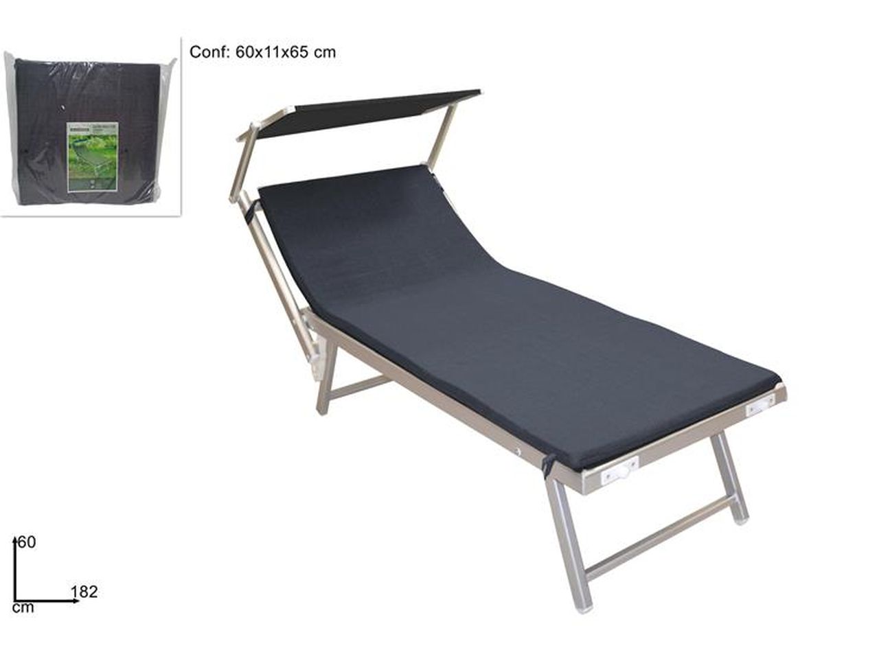 cuscino coprilettino sfoderabile 182x60cm grigio scuro