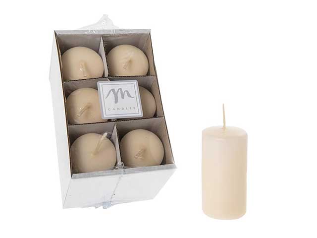 Candela pillar opaca avorio 6 pezzi 21085