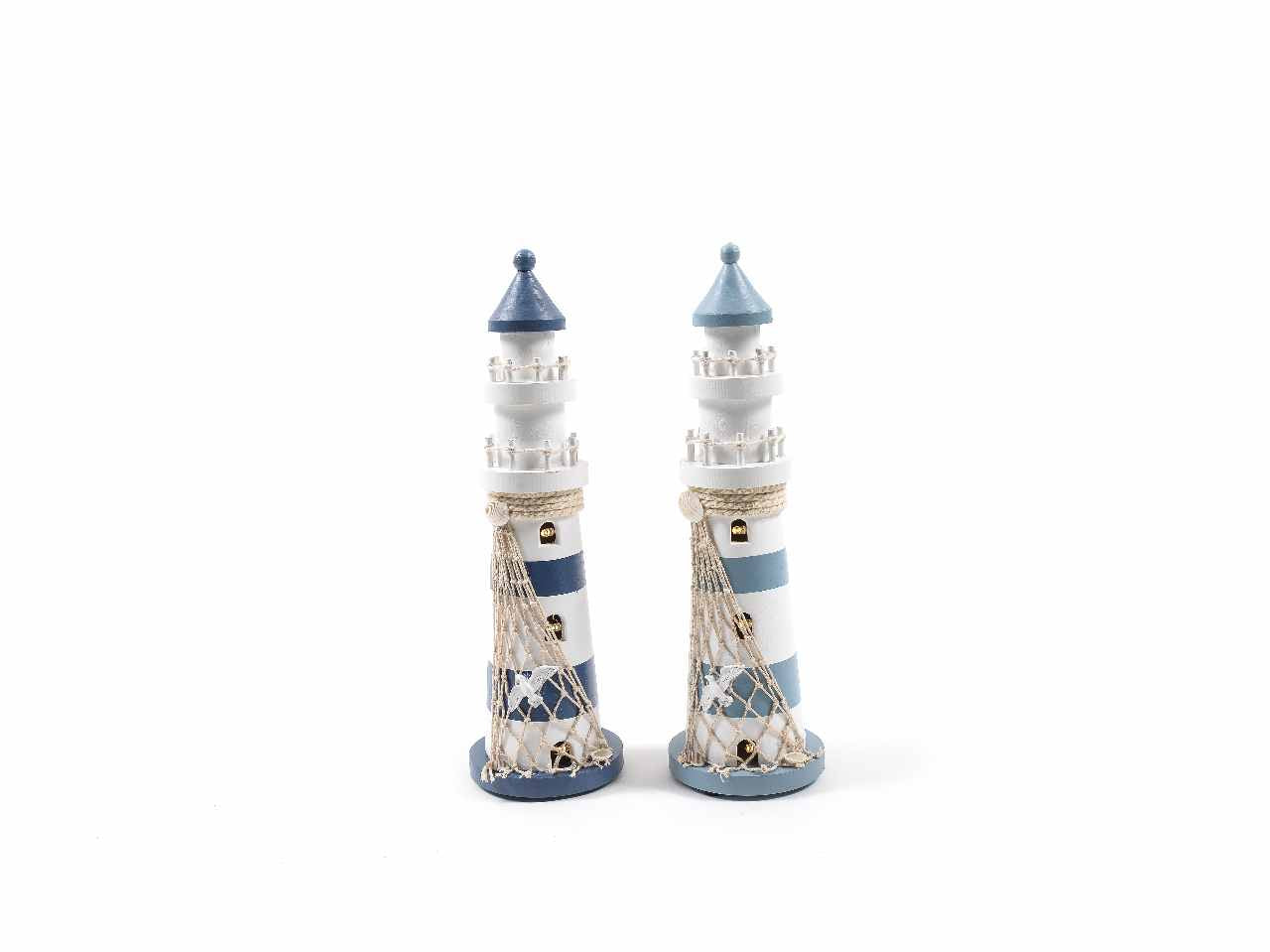 faro in legno c/luci 10xh.33cm 45609