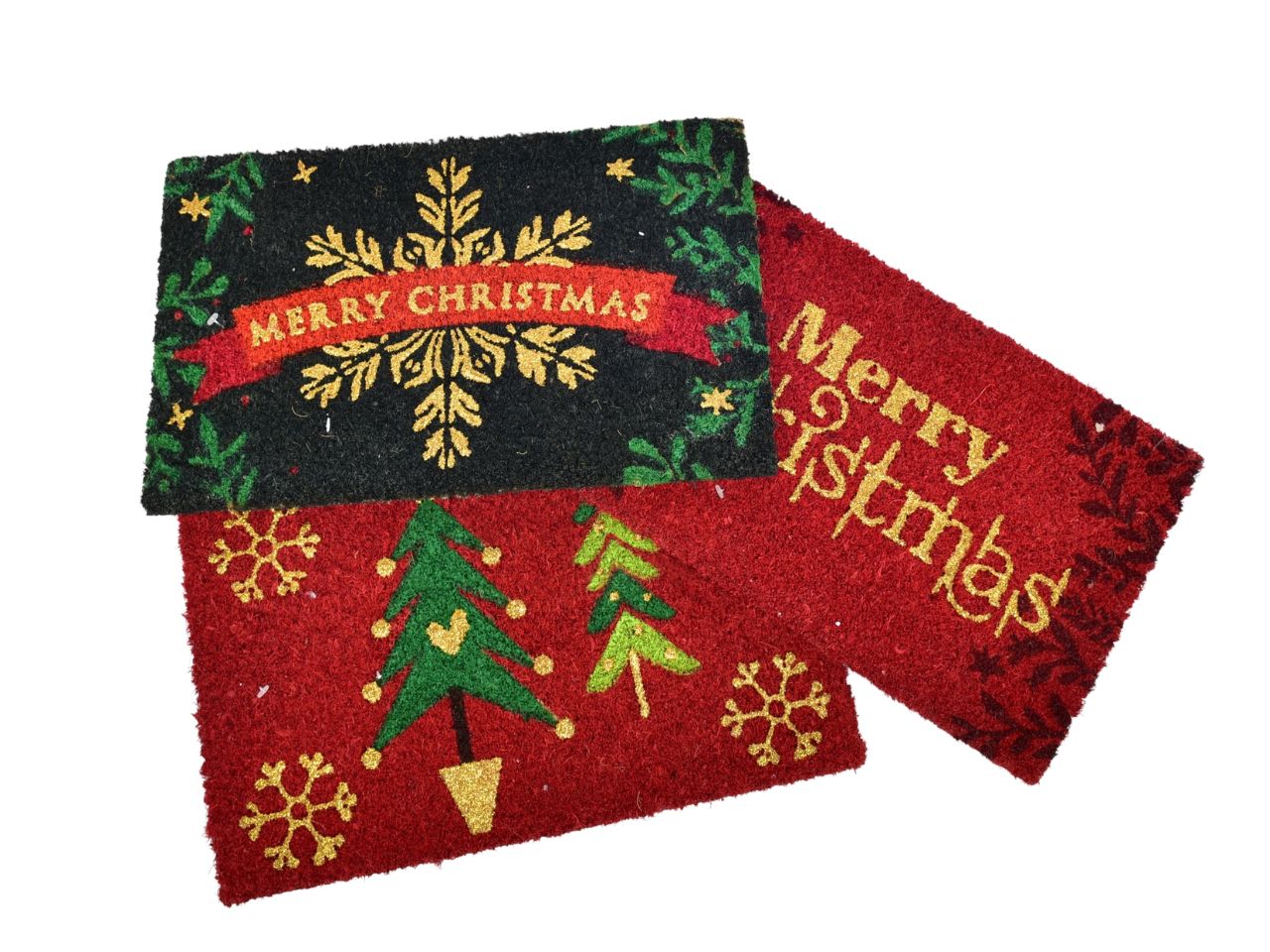 Zerbino cocco " natale glitter " cm 40 x cm 75 decori assortiti
