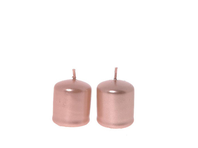 Candela pillar rose gold 5x4cm 2 pezzi68745