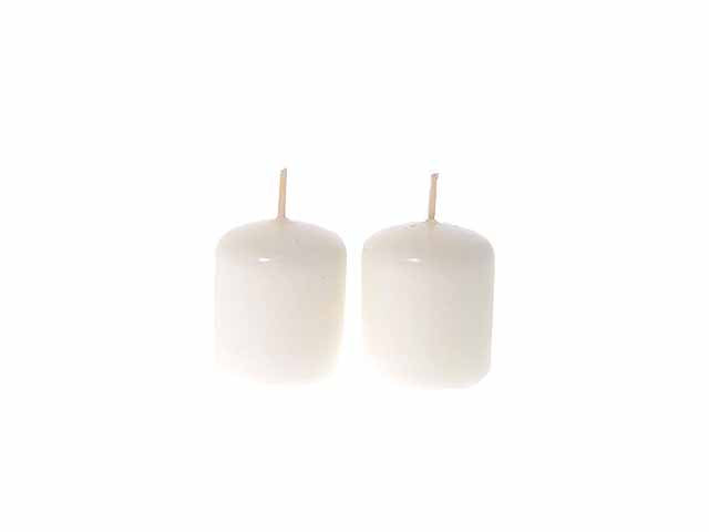 Candela moccolo 4x5cm 2 pezzi bianca 79243