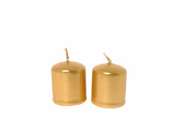 Candela moccolo 4x5cm 2 pezzi oro 79274