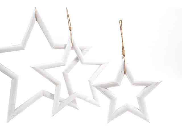 Stelle legno bianche 3pz 83264