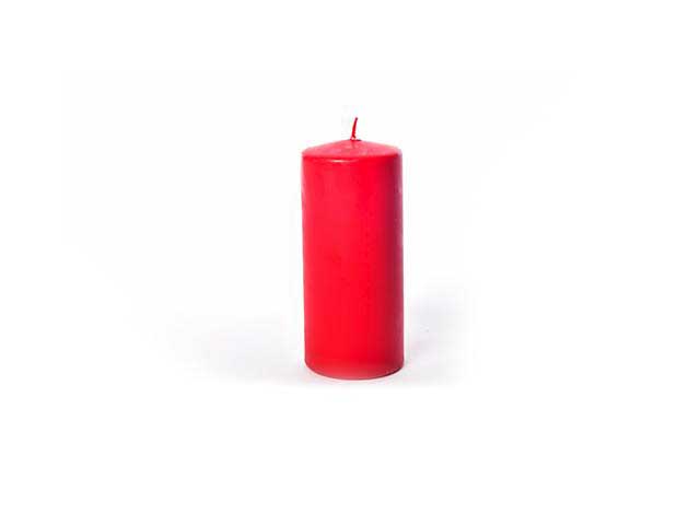 Candela pillar opaca 18x8cm rossa 21096