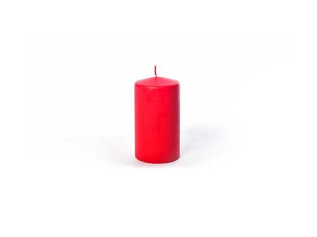 Candela pillar opaca 14x8cm rossa 21102