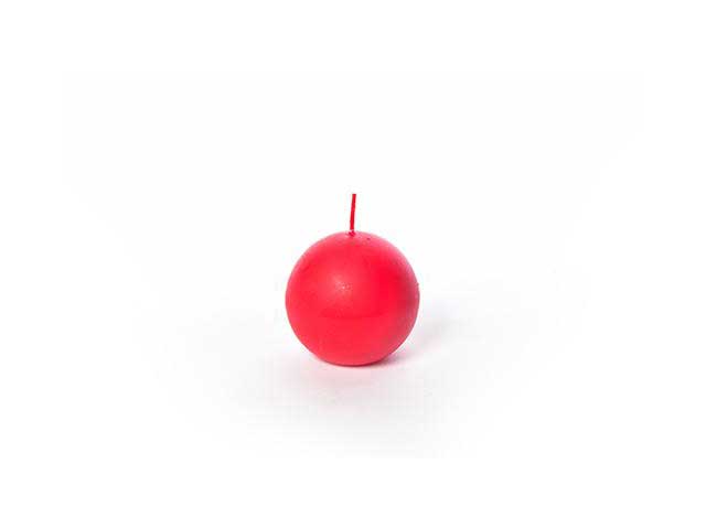 Candela sfera opaca d.8cm rossa 21164