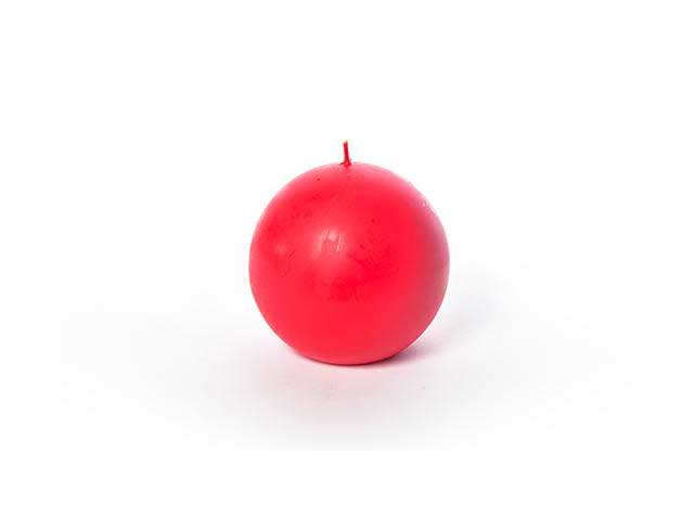 candela sfera opaca d.12cm rossa 21188