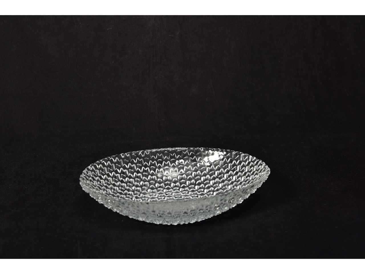 Coppa ovale in vetro trasp.24x16cm23342