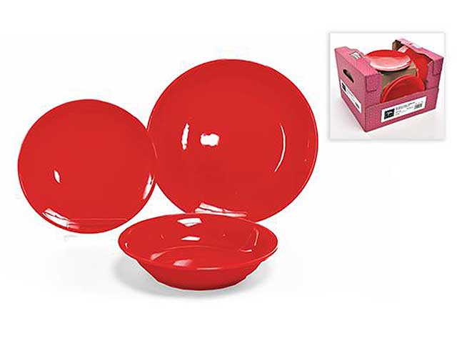 Servizio piatti 18pz rosso 24660