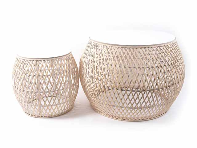tavolini 2pz in rattan 63287