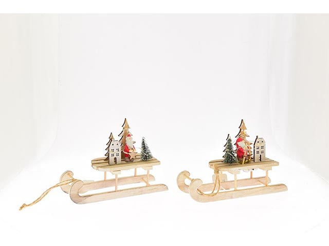 slitta legno con luci 20x6,5xh.14 78875