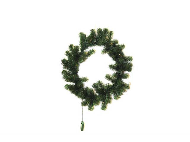 corona verde con luci 60cm 83640