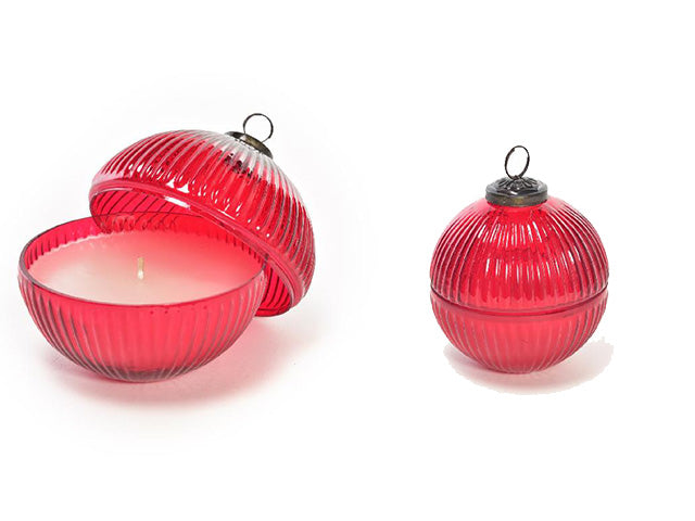 cofanetto palla vetro c/candela 04581