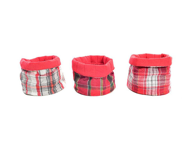 cestino portapane tartan 17x17cm 08497