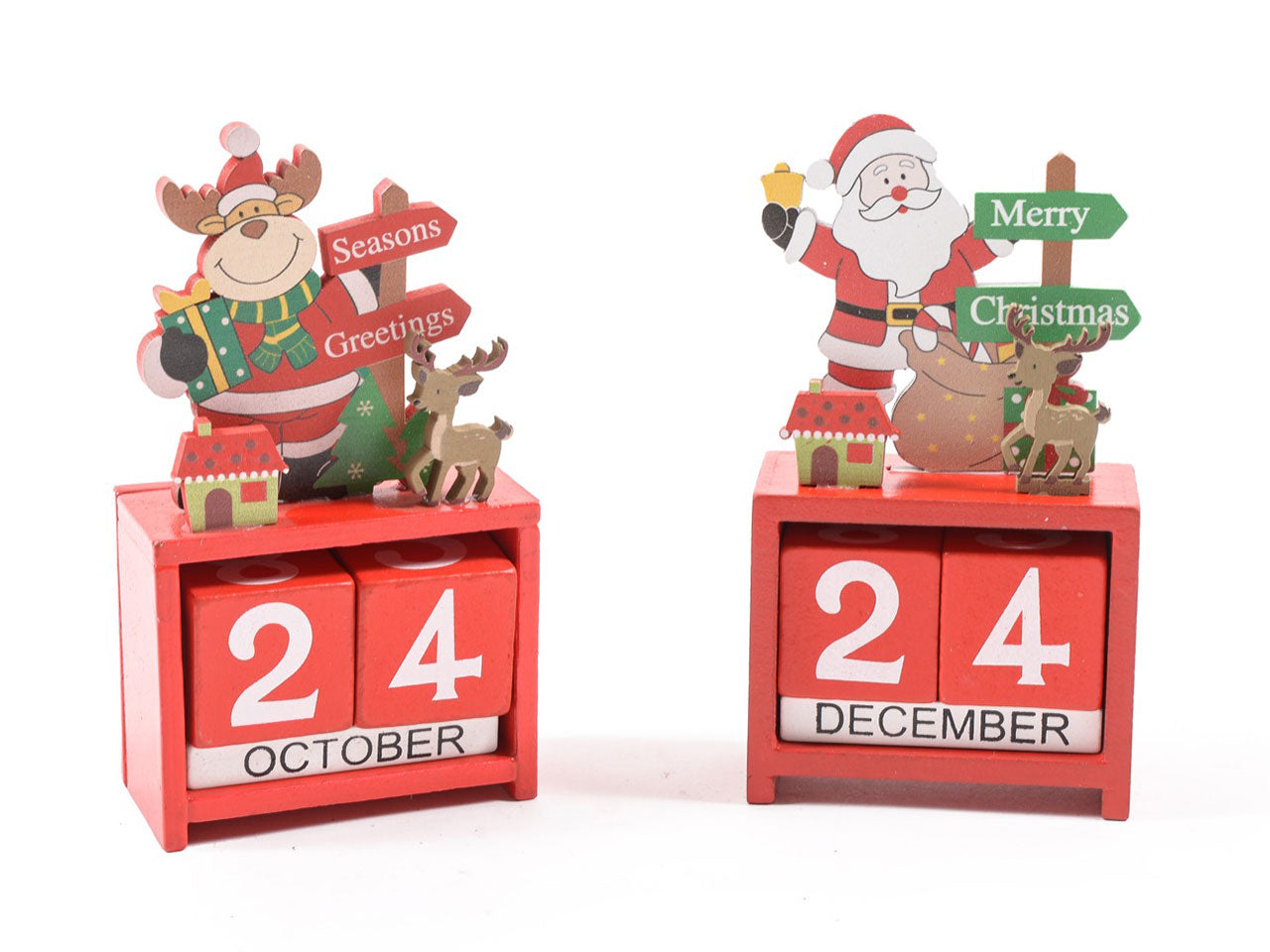 Calendario in legno misura 13x7x3,5cm assortito