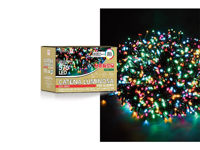 Catena luci 576led multicolor uso esterno 51646